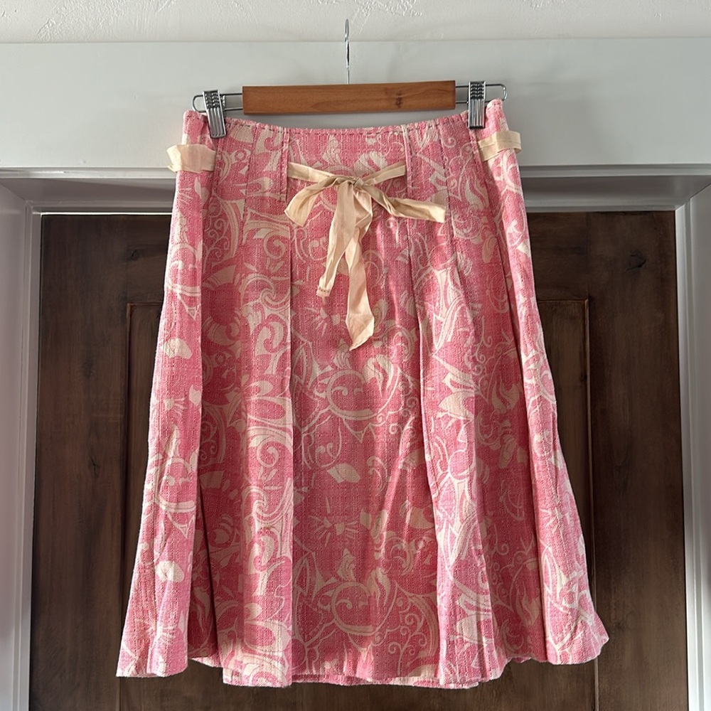 Elie Tahari Pink and white pleated skirt - Picture 4 of 16